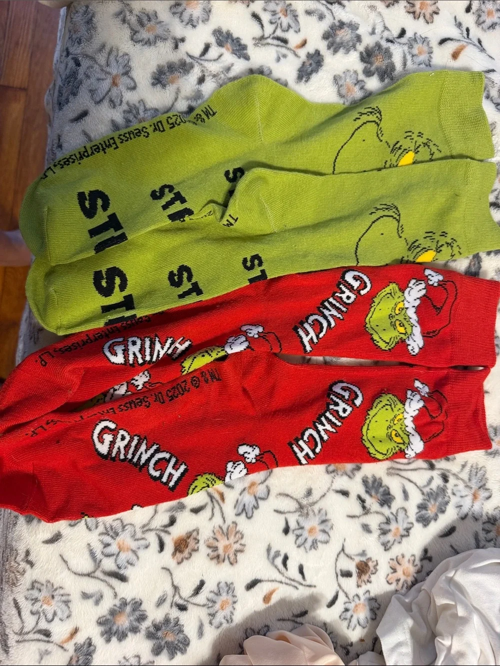 The Grinch Kids' Red and Green Pajama Socks